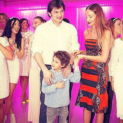 Каха Каладзе и Ануки Арешидзе с сыном Леваном