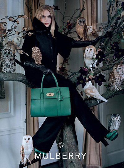 Кара Дельвинь в рекламной кампании коллекции Mulberry осень-зима 2013-2014