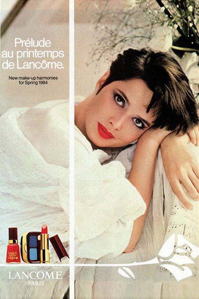 Изабелла Росселлини в рекламе Lancôme в разные годы