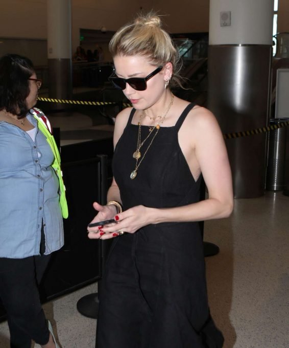 Amber Heard -  at LAX airport in Los Angeles