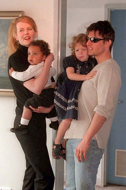 Николь Кидман и Том Круз с детьми, 1996 год