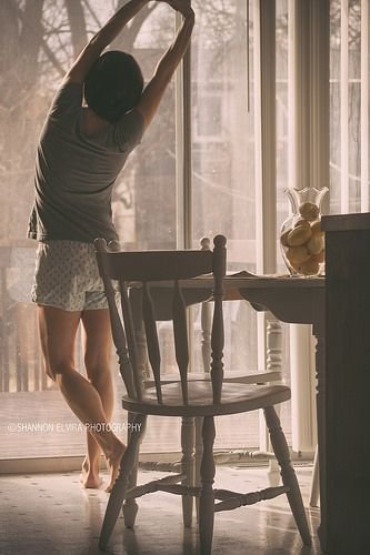 Good-morning stretch. I'm always so happy to see sunlight in the morning. It almost immediately puts me in a good mood :): 