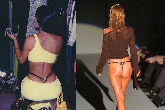 Ким Кардашьян в стрингах из коллекции Gucci весна-лето — 1997