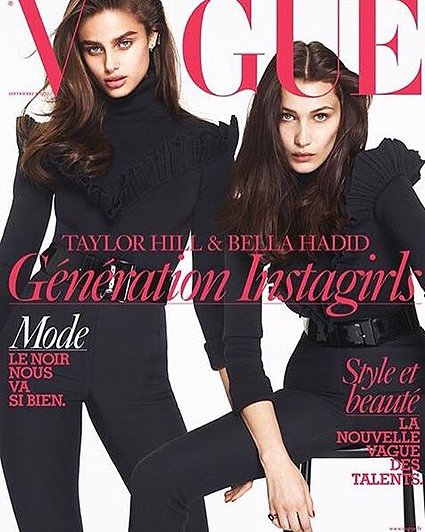 Тейлор Хилл и Белла Хадид на обложке французского журнала Vogue