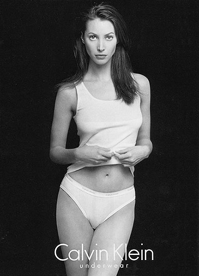 Кристи Терлингтон в рекламных кампаниях Calvin Klein Underwear разных лет