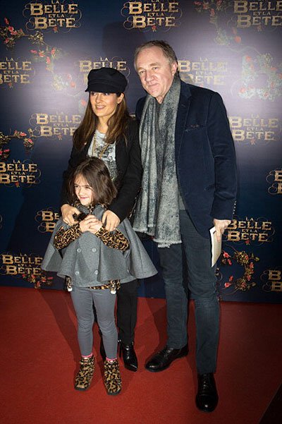 Сальма Хайек с мужем Франсуа-Анри Пино и дочкой Валентиной