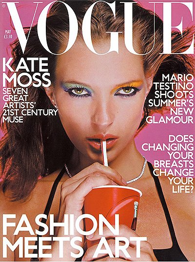 Кейт Мосс на обложке британского Vogue, декабрь 2001 года, фото: Ник Найт