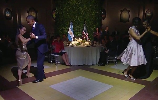 Барак и Мишель Обама танцуют танго на приеме у президента Аргентины