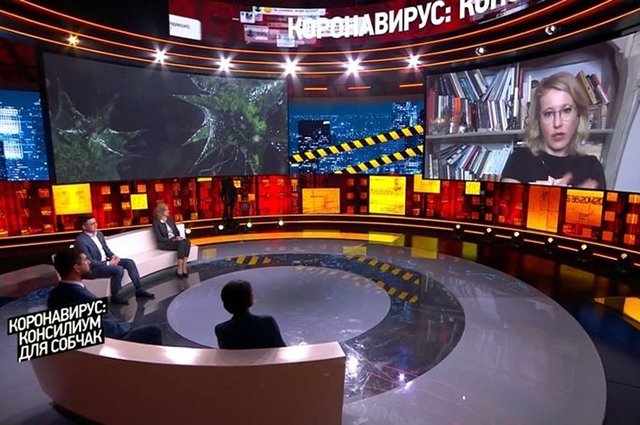 Ксения Собчак в эфире программы 