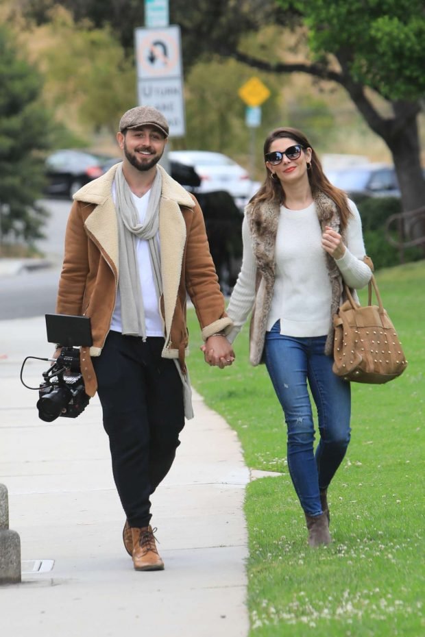 Ashley Greene and Paul Khoury at the park in Beverly Hills