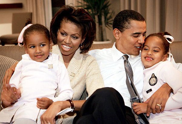 Барак Обама, Мишель Обама, Малия и Саша