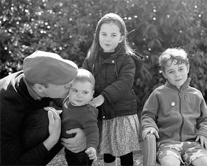 Принц Уильям с детьми Луи, Шарлоттой и Джорджем