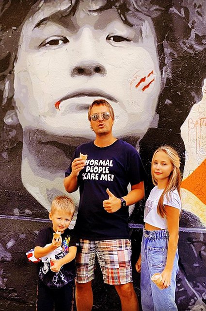 Витас с сыном Максимом и дочерью Аллой