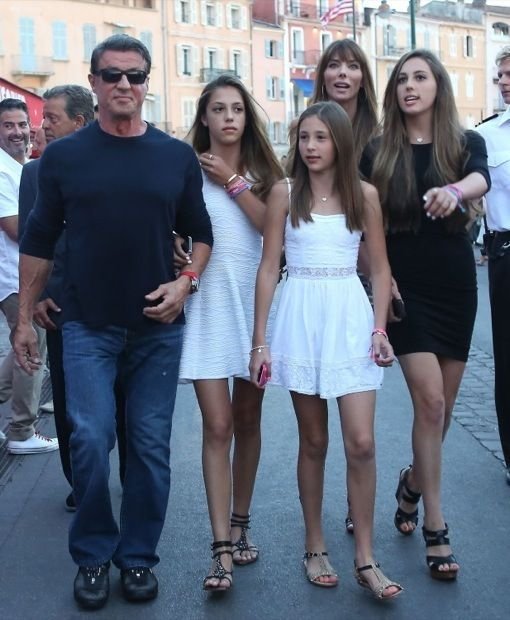 Sylvester Stallone & Family On Vacation In St tropez 2013