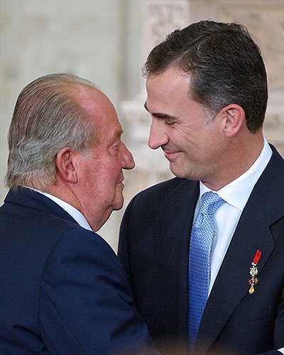Хуан Карлос I и принц Фелипе