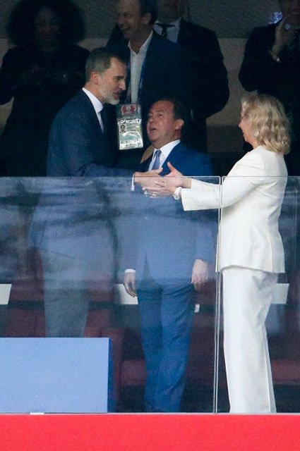 Король Испании Фелипе, Дмитрий и Светлана Медведевы 
