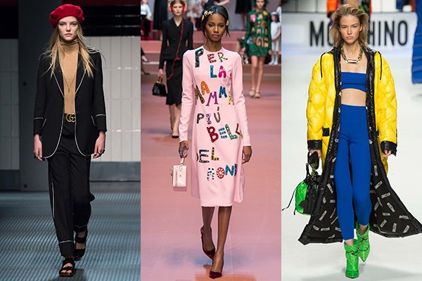 Gucci, Dolce & Gabbana, Moschino осень-зима 2015-2016