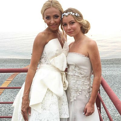 Татьяна Навка с дочерью Александрой в день свадьбы