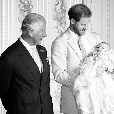 Принц Чарльз, принц Гарри и малыш Арчи