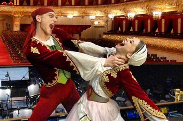 Дэвид Холберг и Евгения Образцова после балета 