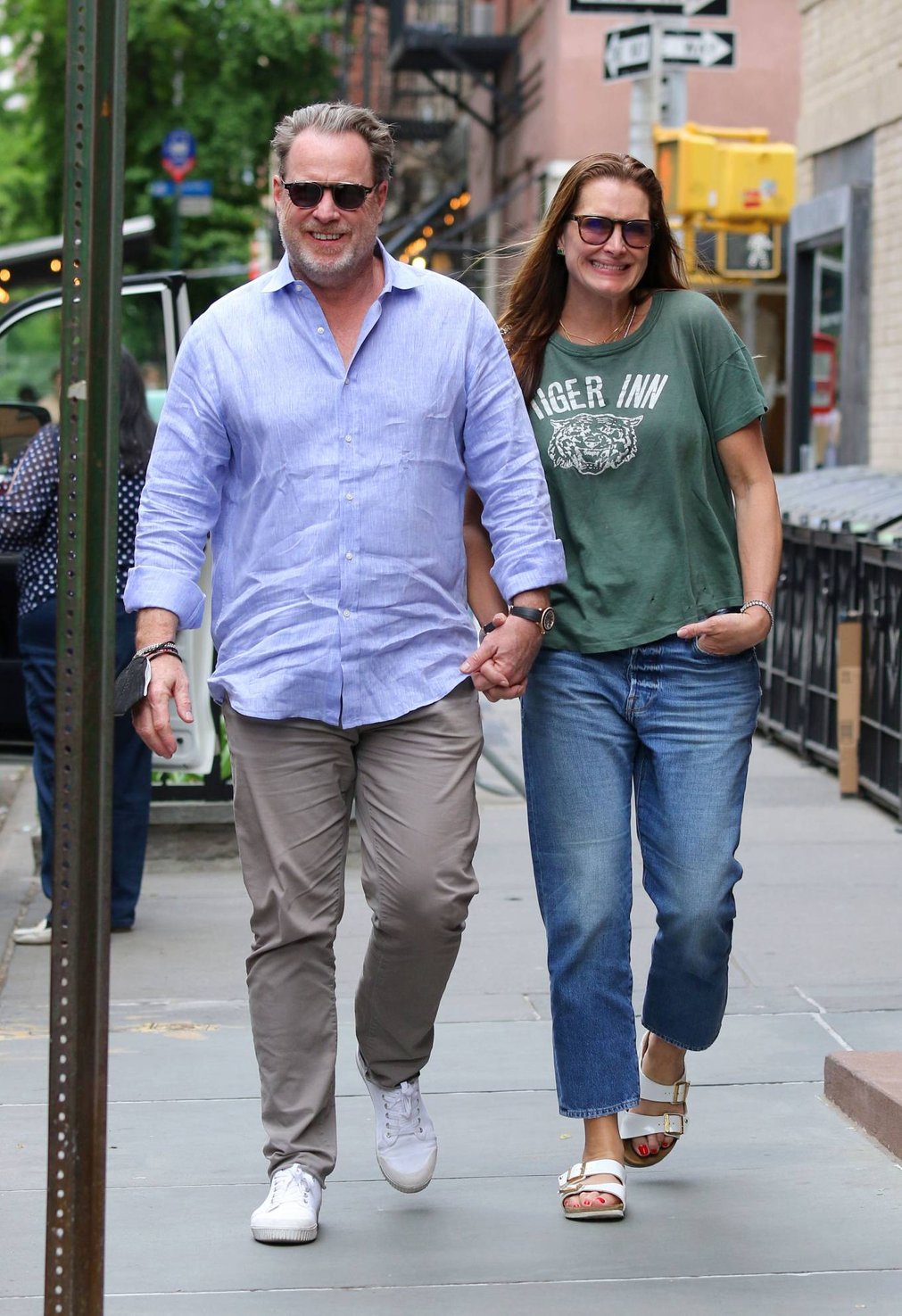 Brooke Shields 2021 : Brooke Shields – With husband Chris Henchy seen during stroll around Manhattans West Village area-14