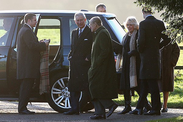 Принц Чарльз, принц Филипп, Камилла Паркер-Боулз и принц Георг