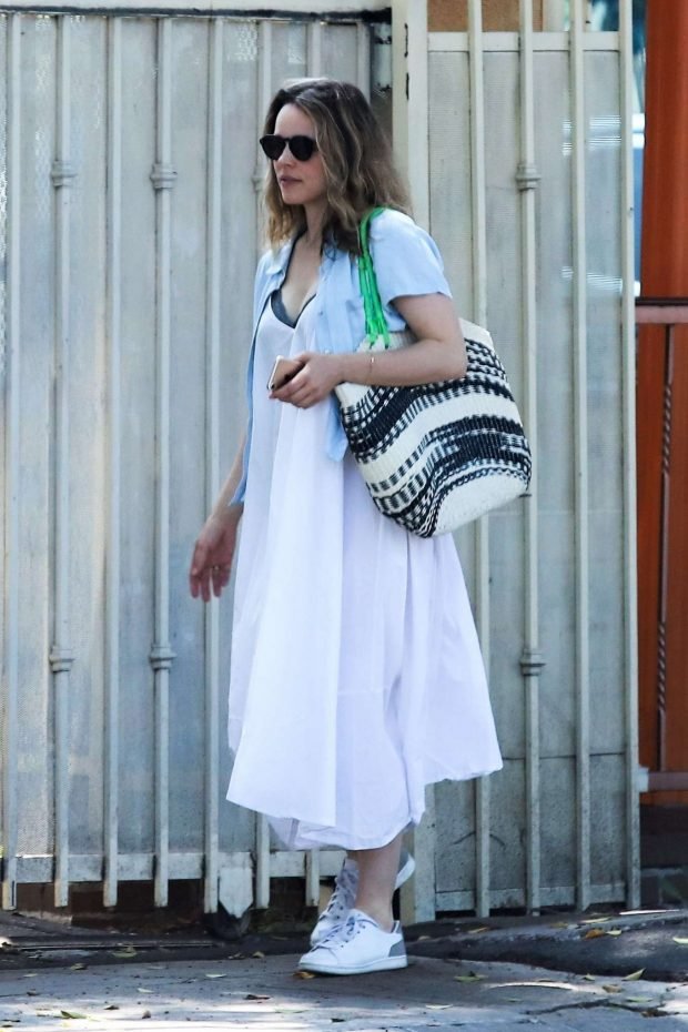 Rachel McAdams in White Long Dress-05