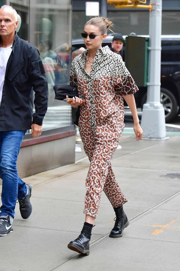 Gigi Hadid in Jumpsuit: Out in New York-17