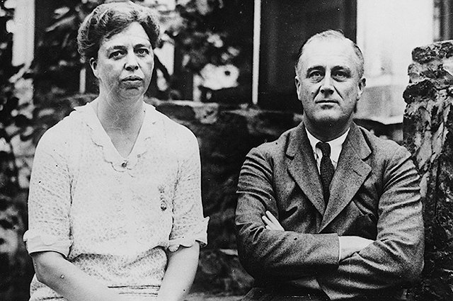 Элеонора Рузвельт с мужем