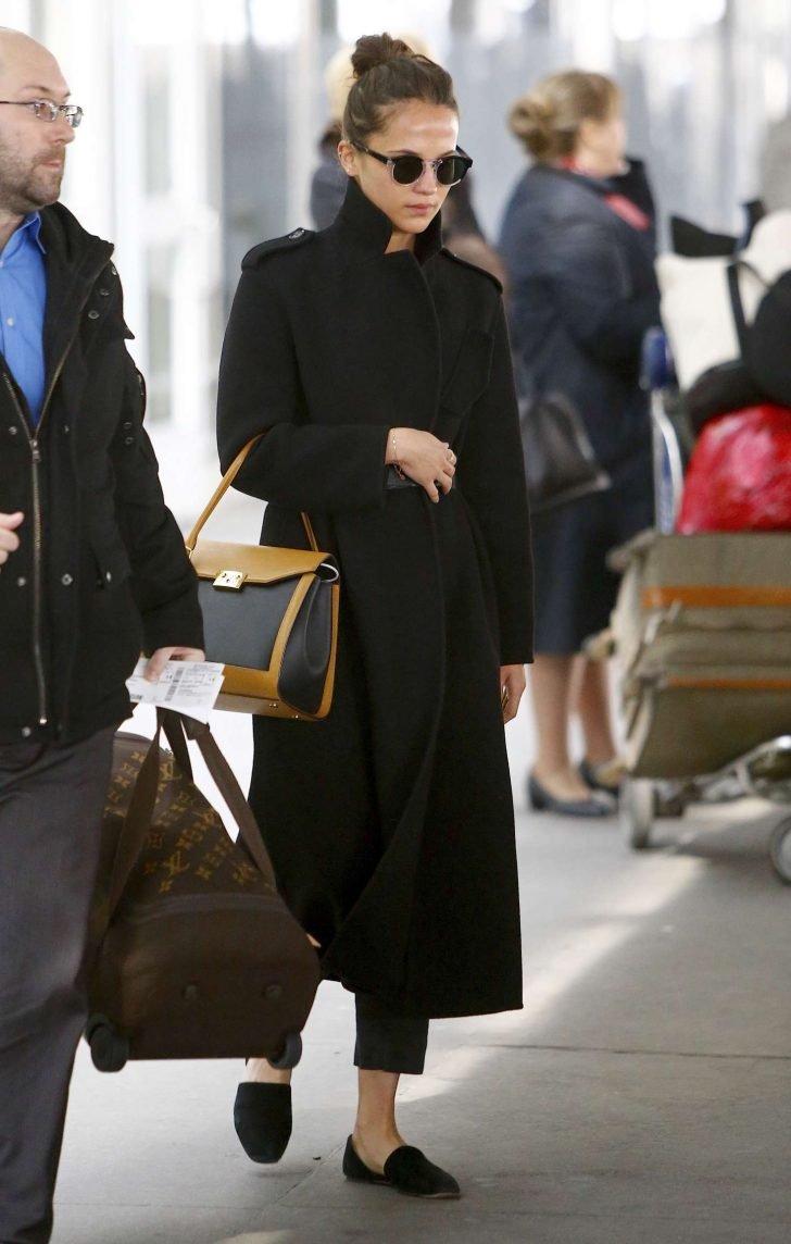 Alicia Vikander: Arriving at JFK Airport -01