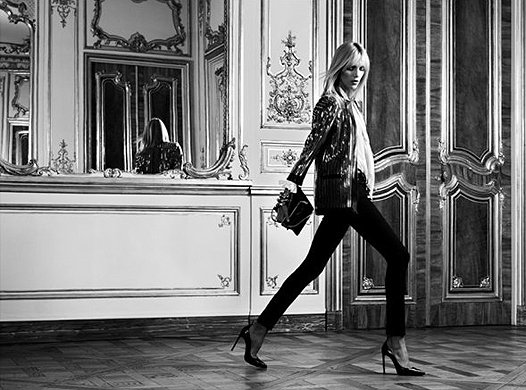Аня Рубик в рекламной кампании Saint Laurent