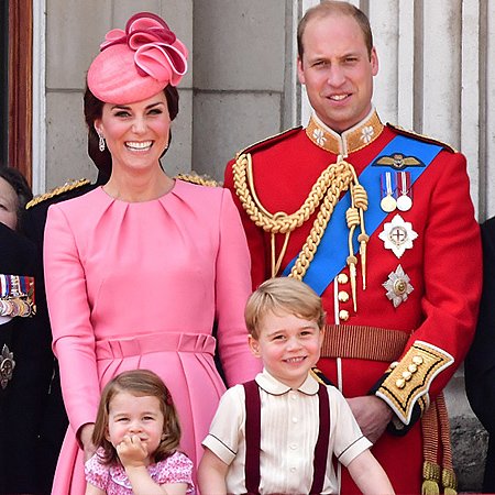 Принцесса Шарлотта, Кейт Миддлтон, принц Джордж и принц Уильям