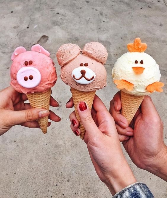 ice cream animals. so cute