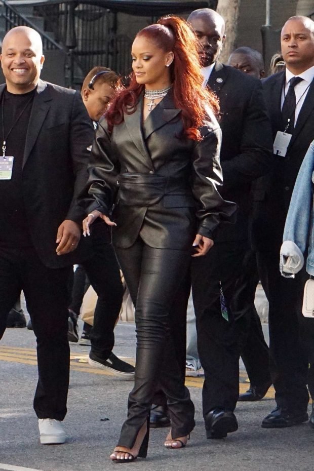 Rihanna in Leather: Arrives at BET Awards-12