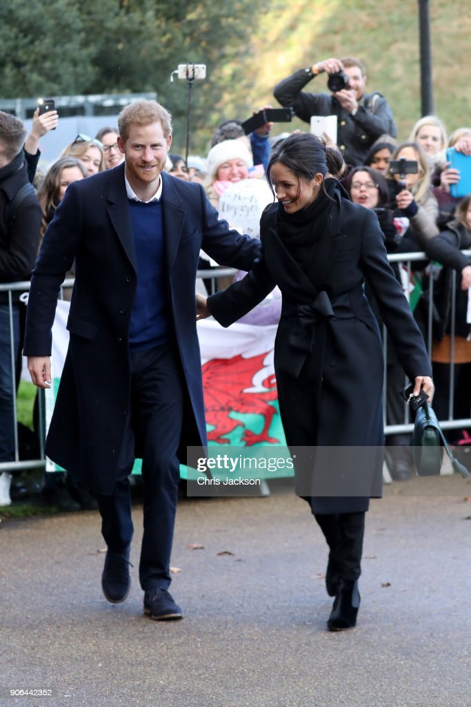 Prince Harry And Meghan Markle Visit Cardiff Castle : News Photo
