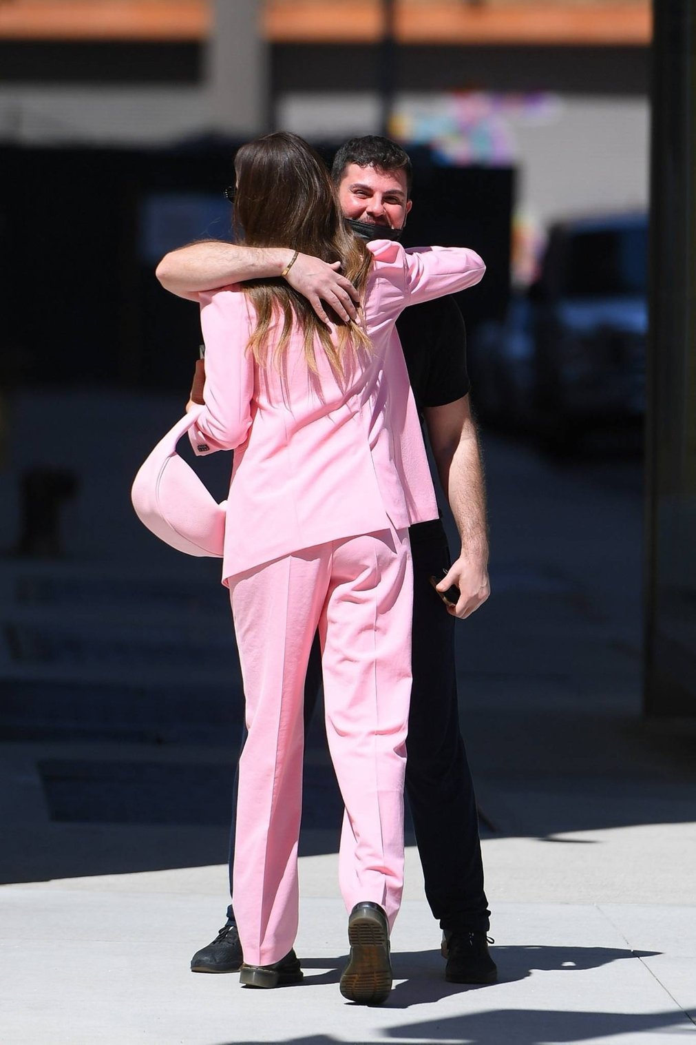 Irina Shayk - In an all pink steps out in New York