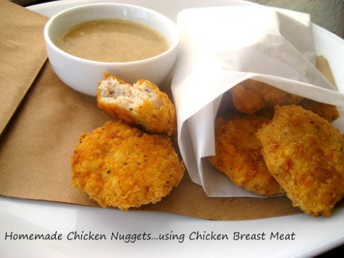 Homemade Chicken Nuggets with Honey Mustard Dipping Sauce