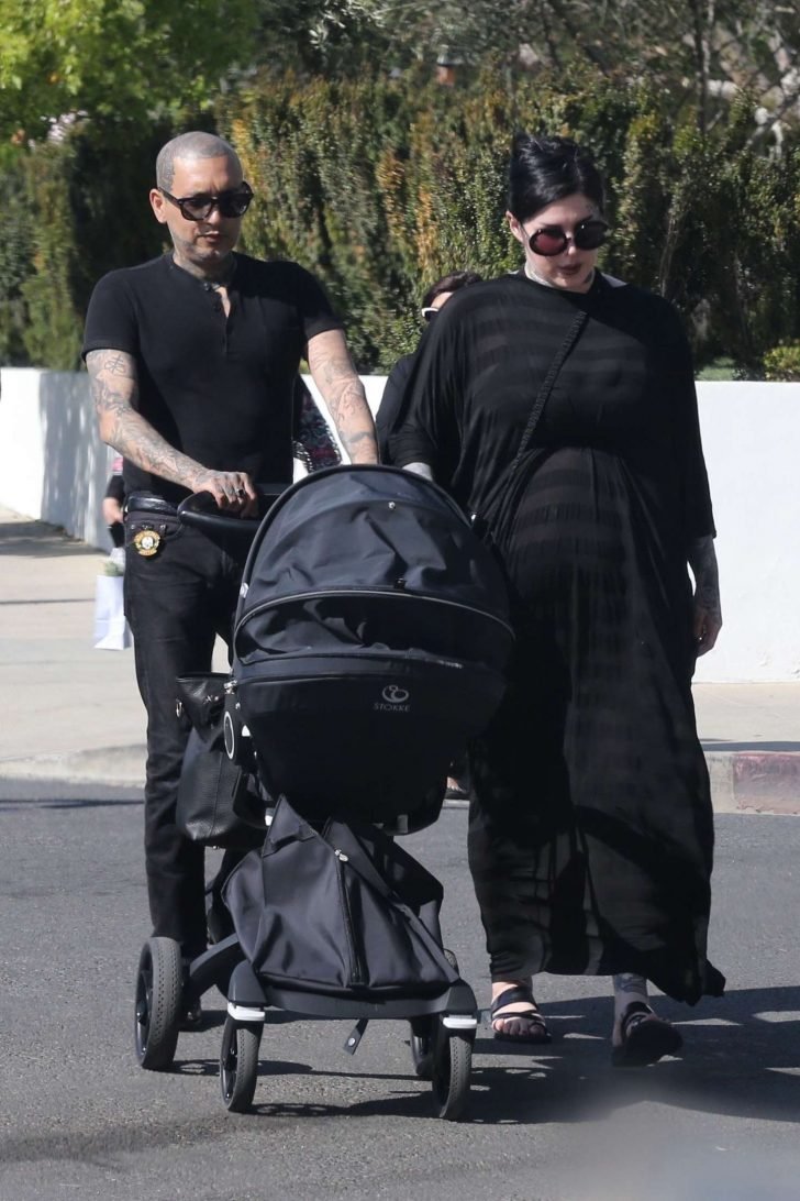 Kat Von D with her husband Rafael Reyes and their son Leafar -07