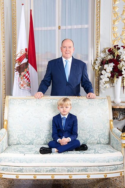 Князь Альбер II с сыном Жаком