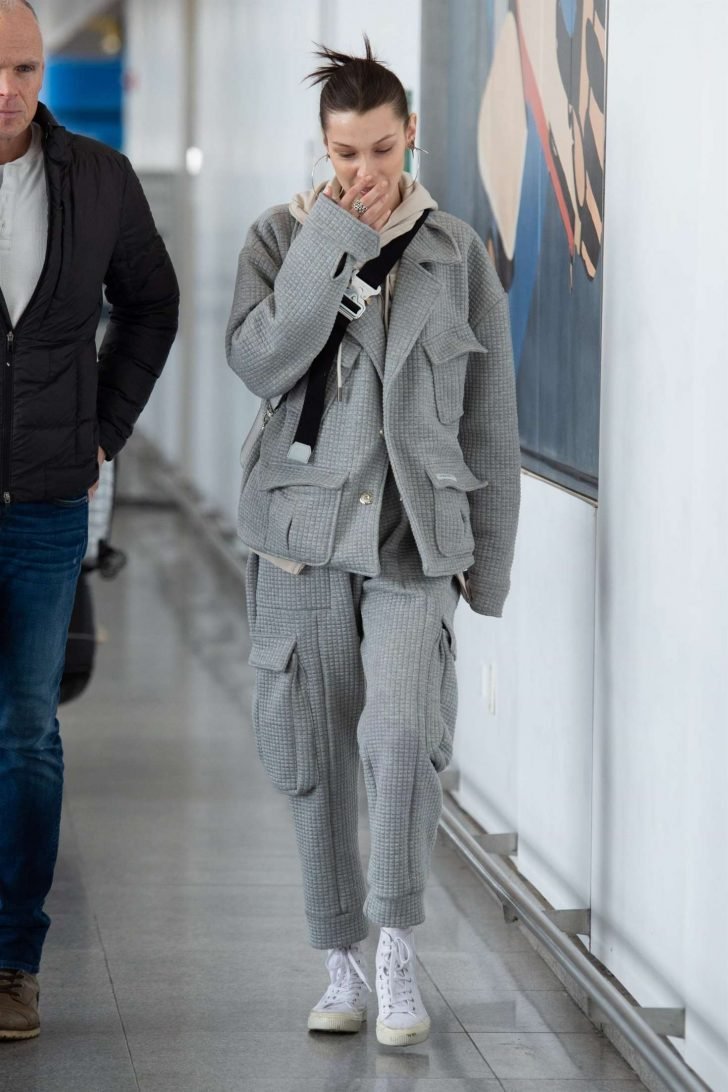 Bella Hadid: Arriving at JFK Airport -04