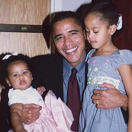 Барак Обама с дочерями