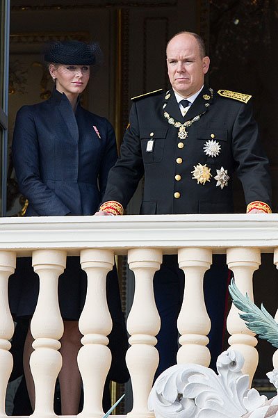 княгиня шарлен и князь альбер на Национальном дне Монако