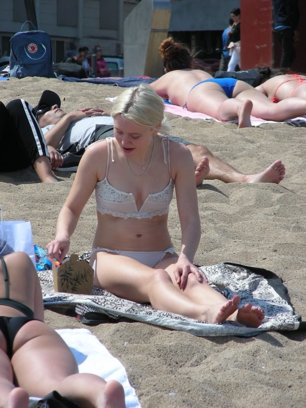Zara Larsson: In Bikini pictured at Barcelona beach -02