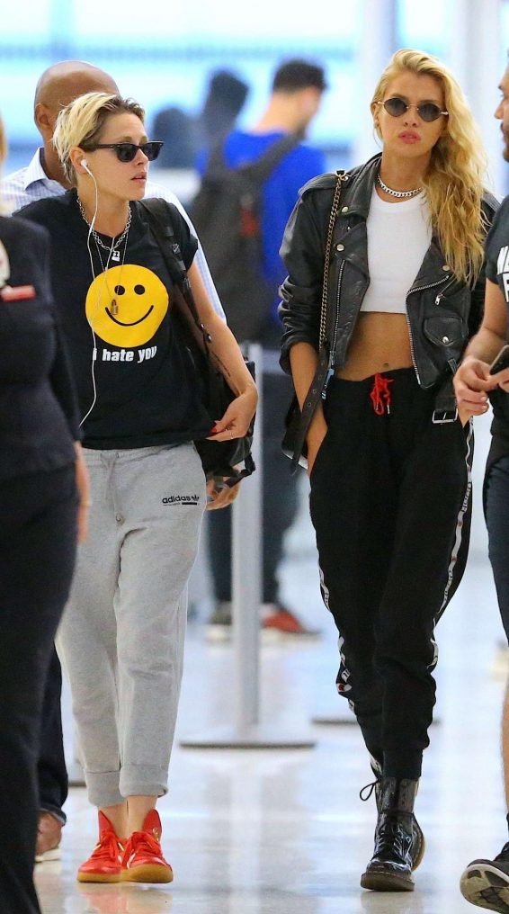 Kristen Stewart and Stella Maxwell - Arriving at JFK Airport in New York