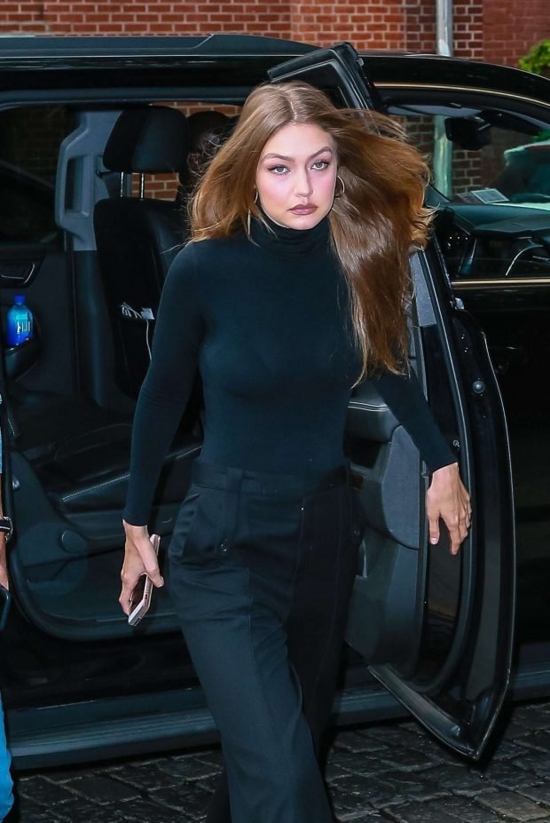 Gigi Hadid in Black Outfit - Out for an event in NYC