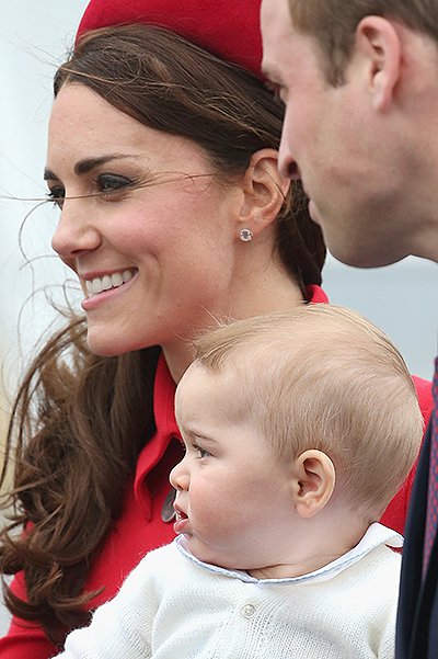 Герцогиня Кэтрин и принц Уилльям с сыном Георгом