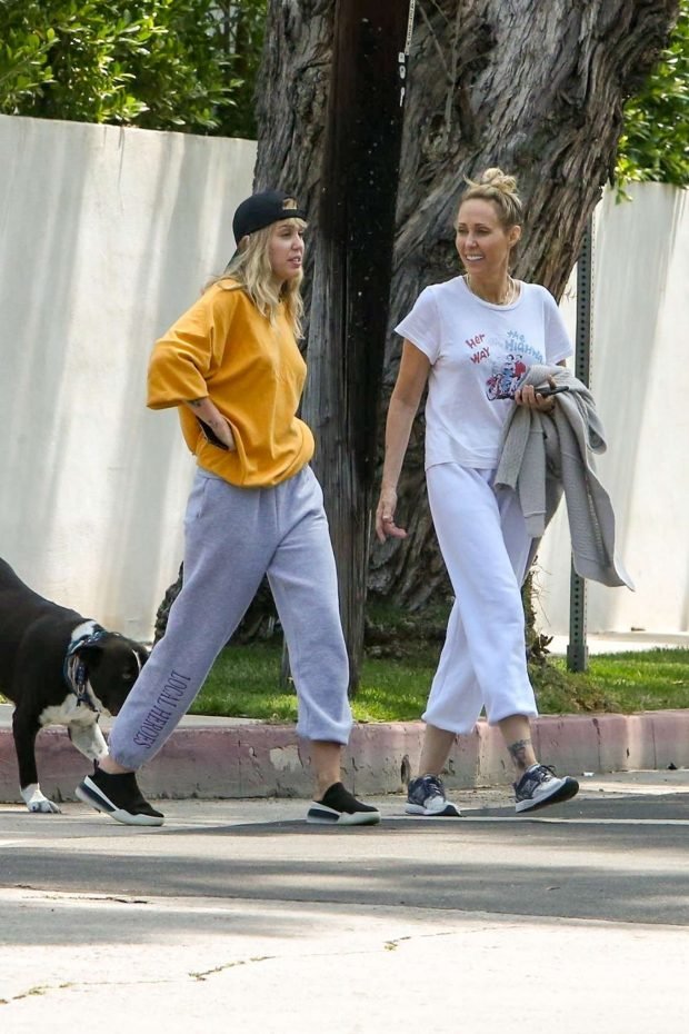 Miley Cyrus: Out for a walk with her mother Trish-17