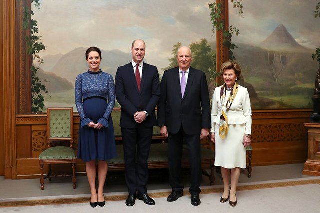 Кейт Миддлтон, принц Уильям, король и королева Норвегии