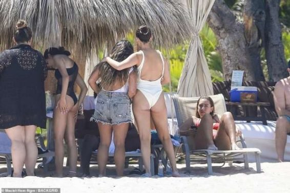 Selena Gomez â Wear White Swimsuit at a Beach in Punta Mita â Mexico-40