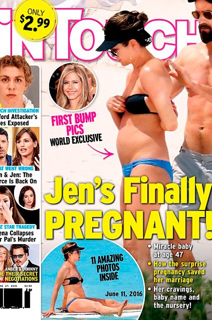 Те самые снимки, которые послужили поводом для слухов о беременности Дженнифер Энистон